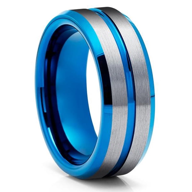Anillo de fibra de carbono para boda de tungsteno con borde biselado de ranura de Color dorado de 8mm para hombre, anillo de acero inoxidable con rueda de engranaje Punk para hombre Tan Jianjun unisex