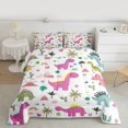 thumbnail image 2 of Homewish Cartoon Dinosaur 3 Pieces Queen Comforter Set for Preppy Child Children,Kawaii Animal Dino Ultra Soft Bedding Sets,Kawaii Jungle Wildlife Bedding Comforter Set Breathable, 2 of 8