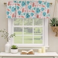 thumbnail image 2 of Teal Blue Red Coral Curtain Valances for Windows, Kitchen Valance Window Treatments Panel 2 Pack, Coastal Nautical Summer Beach Rod Pocket Short Curtains for Bathroom Bedroom 60 x 18 Inch, 2 of 8