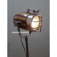 thumbnail image 3 of Retro Hollywood Searchlight Wooden Floor Lamp With Chrome Tripod Stand Decor, 3 of 5