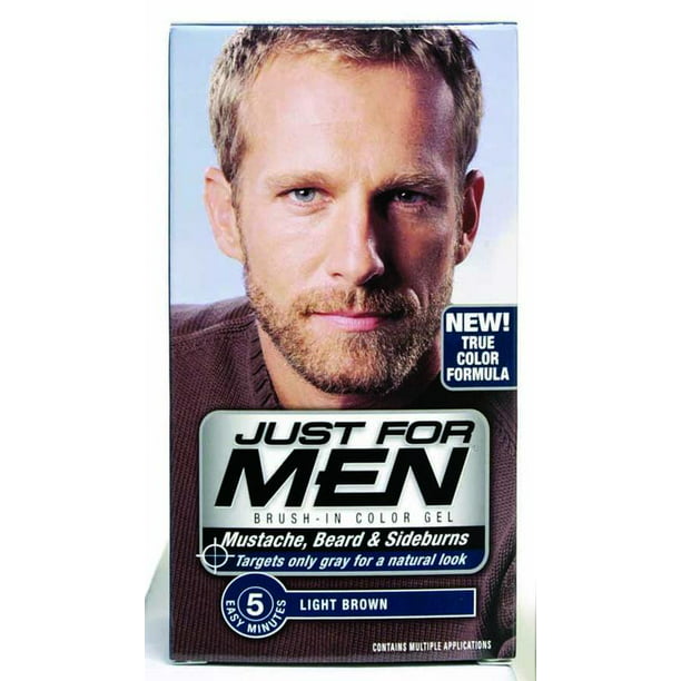 Just For Men Mustache, Beard & Sideburn Clear Gel, Light Brown (Pack of 3)  