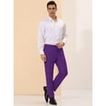 thumbnail image 5 of Unique Bargains Men's Dress Pants Slim Fit Flat Front Chino Business Wedding Suit Pants 36 Purple, 5 of 7