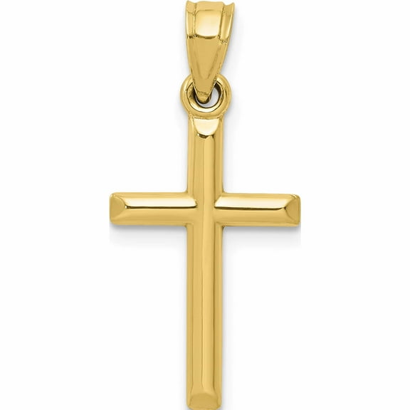 10K Yellow Gold Polished Hollow Cross Pendant (19 X 11.77) Made In Indonesia 10c1344