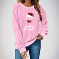 thumbnail image 5 of SYMOID Womens Pink Christmas Festive Pullover - 100% Polyester Loose Crewneck Long Sleeve Wine Glass Snowflake Plus Size S-XXL Casual Top,Size XL, 5 of 5