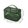 thumbnail image 2 of Unique Bargains 1 Pc Large Capacity Drawstring Makeup Bag for Vacation Business Travel Mesh Fabric green, 2 of 5