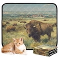 thumbnail image 7 of Washable Pet Pee Pads with Super Absorbent Reusable Training Pads for Dogs & Cats Buffalo Herd Oil Painting, 7 of 7