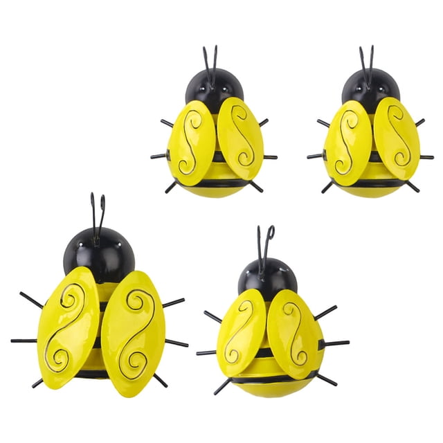 unbranded 4Ud De Pared Abejas De Metal En Colores Variados Para Interior Y Exterior Con