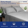 thumbnail image 2 of Color Sense 6-Piece 800 Thread Count Gray Cotton Rich Adult Bed Sheet Set, Queen - Deep Pocket, 2 of 6