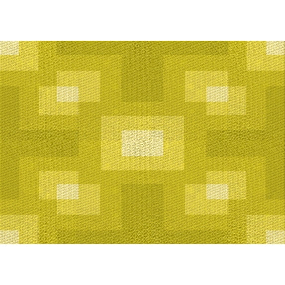 Ahgly Company Machine Washable Indoor Rectangle Transitional Golden Yellow Area Rugs, 7' x 9'