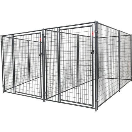 Lucky Dog Heavy Duty Outdoor Dog Kennel  2-Run  Black  10 L x 10 W x 6 H