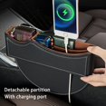 thumbnail image 3 of Soumake Car Gap Storage Box Faux Leather Multifunctional Car Seat Seam Filler Anti-Slip Scratch-Resistant Space Saving Front Seat Organizer, 3 of 8