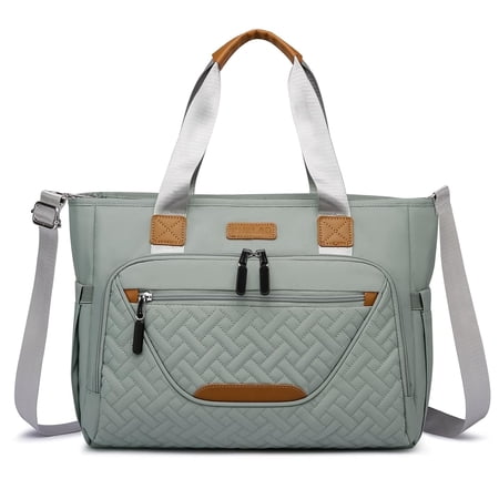 Baby Bag Diaper Bag with 15 Pockets Large Capacity Diaper Bag Tote Waterproof Baby Diaper Bag for Mom and Dad Multifunction Travel Tote Diaper Bags (Gray)