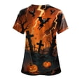 thumbnail image 7 of Godom Halloween Pumpkin Graphic T-Shirt Womens Short Sleeve V Neck Casual Tops Tees Shirt, 7 of 7