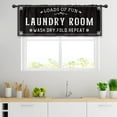 thumbnail image 3 of Funny Laundry Room Valance 52Wx18H Inch Rod Pocket Black and White Curtains for Laundry Room Decor Wash Dry Fold Sign Wall Art Vintage Neutral Topper Printed Window Drapes Fabric 1 Panel, 3 of 4