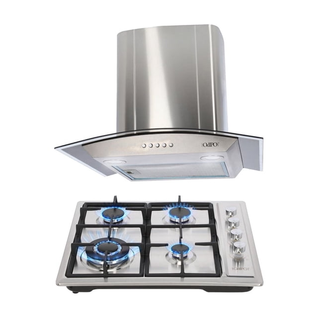 Campana Pared ODIPO Marex Vulcano 60 CMS Cristal Curvo Tipo Pared Contr Elec Y Parrilla Acero Inox 60 CM 4 Q