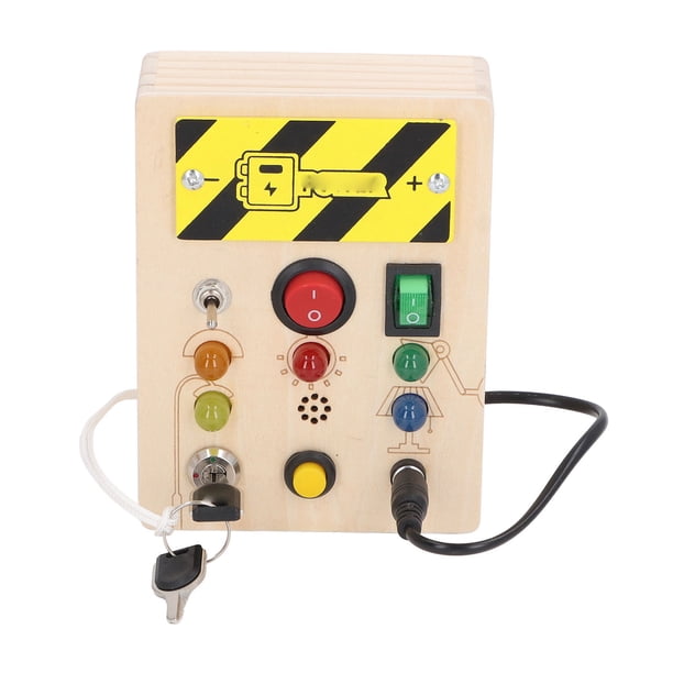 Tablero de actividades de Juguete de Madera LED Para Niños Con Múltiples Interruptores, Luces LED, Mano de Obra Fina y Diseño Educate para Para Niños Pequeños de 36 Meses O Más