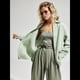 thumbnail image 4 of Camisas de Mujer con Botones, Larga, Algodón, Informales, con Cuello, Corte Holgado. Verde L, 4 of 7