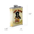 thumbnail image 3 of American Art Decor 8 oz Liquor Flask – Top Dog Bourbon Stainless Steel Hip Flask | Heavy Duty, Leak - Proof | Novelty, Funny Flask for Men and Women (5.5" x 4" x 1.25"), 3 of 7