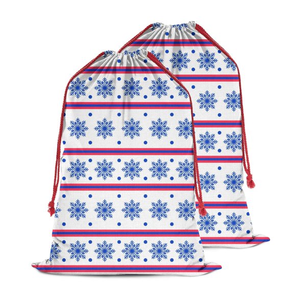 Christmas Sack – 28" X 20" Canvas Gift Bag with Drawstring, Full Print Polyester Santa Sack, Durable Reusable Xmas Gift Bag for Holiday, Party & Storage