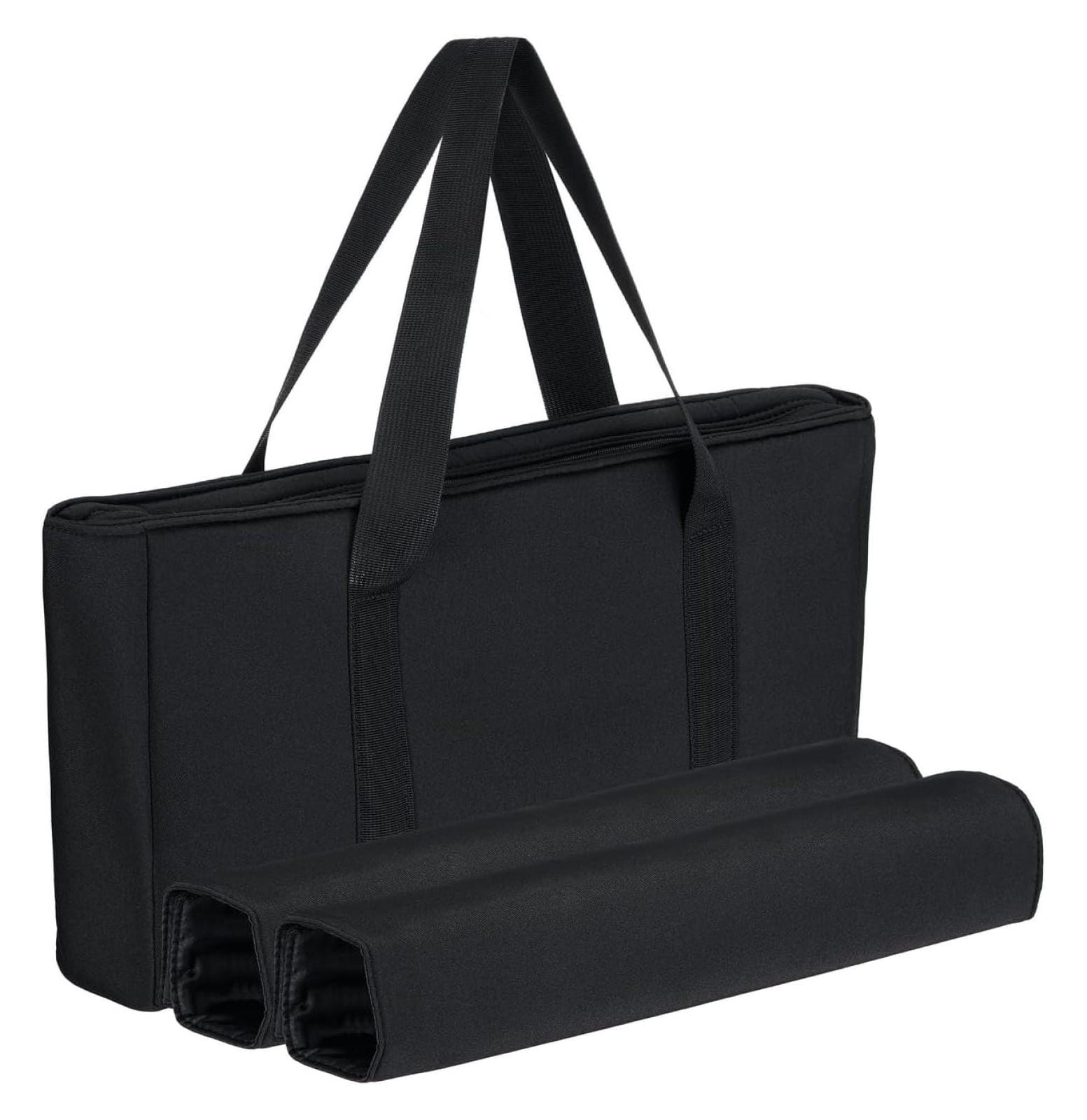 American Mahjong Set - Black Soft Bag - 166 White Engraved Tiles, 4 All-in-One Rack/Pushers Western Mah Jongg Game Set