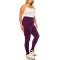 thumbnail image 2 of Women's Plus Size Microfiber Full Length Solid Leggings, Soft Stretch High Waist Pants, 2 of 5