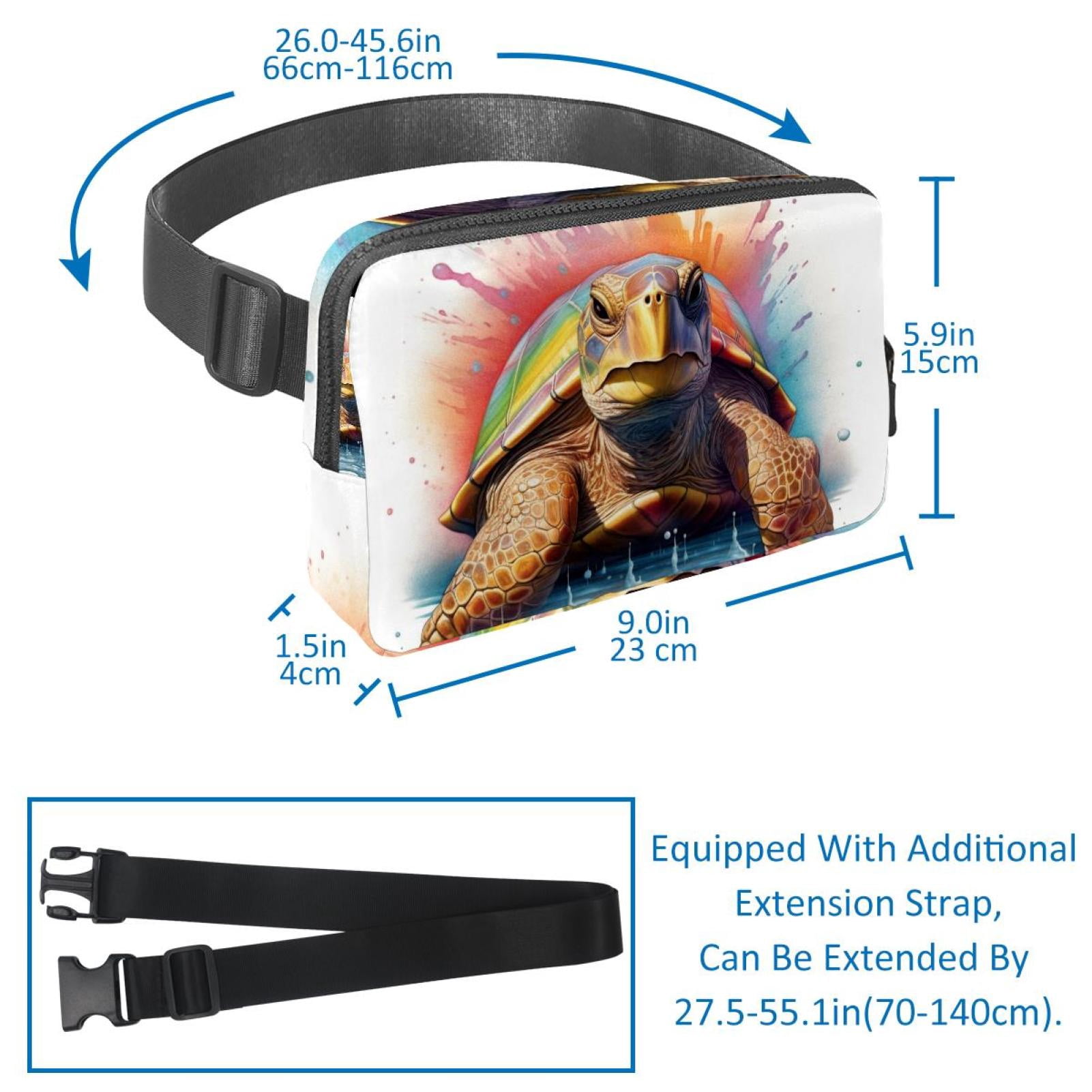 Sea turtle Running Belt Money Belt Waist Bag Cross Body Bag Lightweight Adjustable Extension Strap Unisex Black Kindly Waterproof SportsOutdoor Hiking Cycling Travel Gym Workout Running Belt Bag²