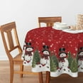 thumbnail image 2 of Sm:)e Snowman Cardinals Trees Snowflakes Winter Christmas Tablecloth Round 70 Inch, Red Xmas Table Decoration, 2 of 6