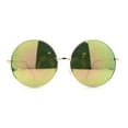 thumbnail image 2 of Color Mirror Iconic Hippie Oversize Round Circle Lens Sunglasses Gold Yellow Mirror, 2 of 4