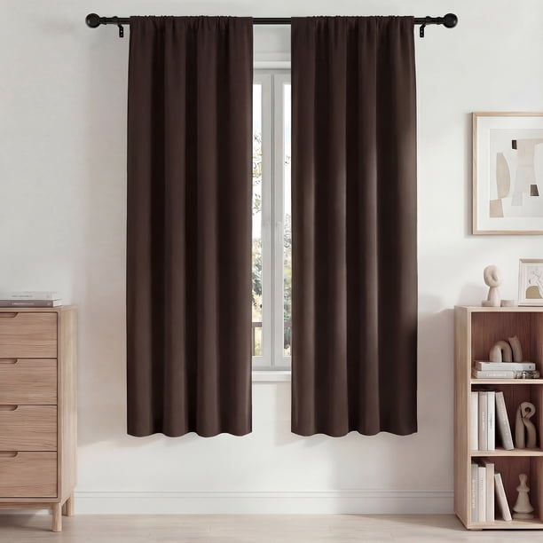 Blackout Cortinas, Cortinas Oscurecedoras de Habitación 42x72in Juego de 2 Paneles, Cortinas Blackout con Bolsillo para Barra para Recámara y Sala de Estar, Cortinas Térmicas Aislantes y Reductoras d