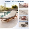 thumbnail image 4 of Patiobula Outdoor Chaise Lounge Cushion with Ties, 72 in. x 22 in. x 3 in. Sunproof Waterproof Patio Recliner Replacement Cushions for Outdoor Furniture, Beige, 4 of 10