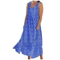 thumbnail image 1 of Robes d'Été pour Femmes en Lin Robe de Plage Décontractée Robe Midi avec Poches, 1 of 9