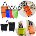 thumbnail image 3 of 2 In 1 Foldable Shopping Cart, Grocery Cart with Wheels, Collapsible Shopping Cart TwoFFIY Stage Zipper Folding Shopping Bag With Wheels Foldable Shopping Cart, 3 of 7