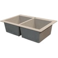 thumbnail image 4 of Transolid Radius 33in x 22in silQ Granite Drop-in Double Bowl Kitchen Sink with 2 CE Faucet Holes, In Cafe Latte, 4 of 4