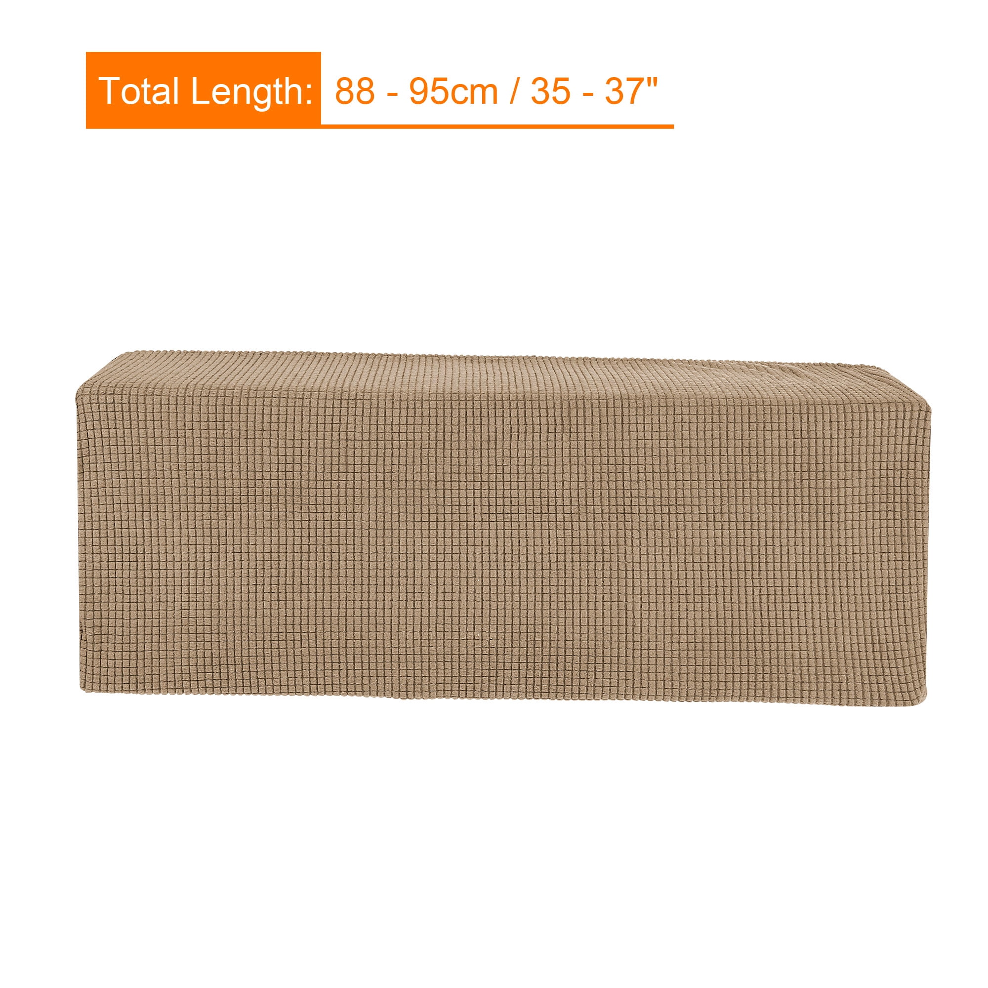 Unique Bargains Air Conditioner Cover Knitted Elastic Cloth Dustproof 88-95cm Brown