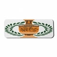 thumbnail image 1 of Retro Computer Mouse Pad, Old Antique Greek Vase with Olive Branch Motif and Laurel Wreath, Rectangle Non-Slip Rubber Mousepad Large, 31" x 12" Gaming Size, Hunter Green Orange, by Ambesonne, 1 of 2