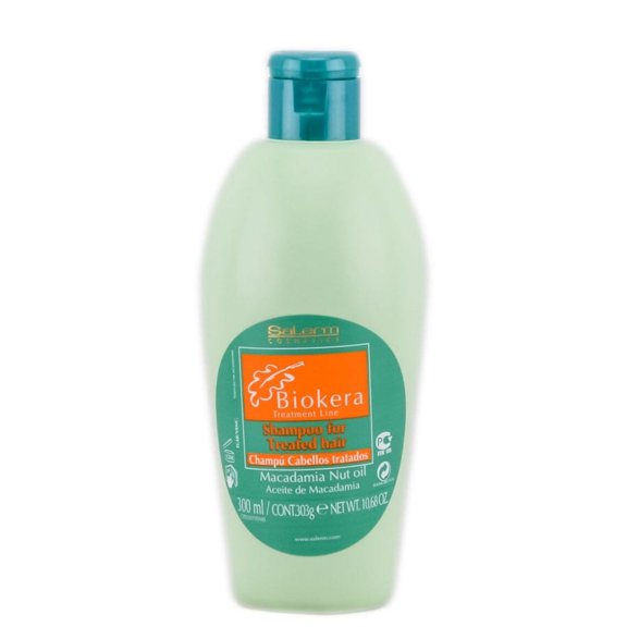 10.8 oz , Salerm Biokera Natura For Treated Hair Shampoo Hair Scalp, Pack of 1 w/ SLEEK Teasing Comb