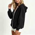 thumbnail image 5 of Girls Hooded Jacket Solid Color Zip Up Hooded Jacket Long Sleeve Ribbed Cuff Casual Outerwear Tops Daily Leisure Coat for Girls with Pockets, 5 of 9