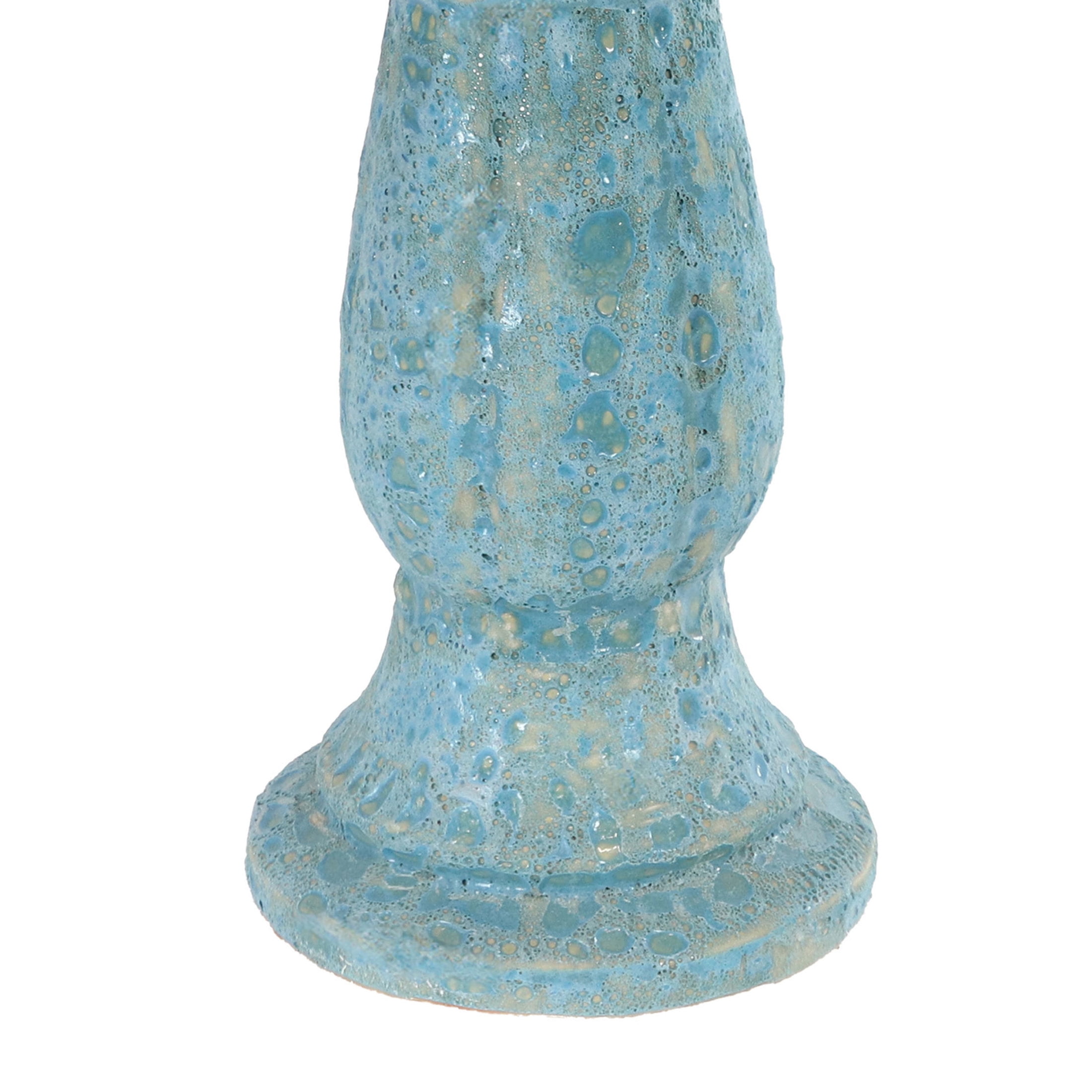 Sunnydaze Avignon Freestanding Ceramic Outdoor Bird Bath, UV-Resistant Blue Lava Finish