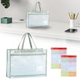 thumbnail image 2 of Transparent Mesh Art Portfolio Case Zipper Handle Portable Organizer For Poster Document Artwork Storage Bag, 2 of 9