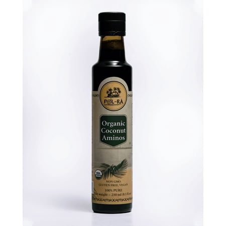 P L-RA Organic Coconut Aminos - Soy Sauce Alternative - Vegan, Paleo & Keto - Low Glycemic, Low Sodium - Marinade Substitute - Gluten Free - Soy Free - Kosher - 8.5 oz (50 Servings) - Pack of 4