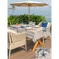 thumbnail image 4 of Outdoor Tablecloth with Umbrella Hole and Zipper, Texas Star Vintage Rectangle Table Cloth 60x84 Inch Waterproof Tablecloth, Retro Navy Blue Berry Wooden Picnic Table Cover for Patio Camping, 4 of 7
