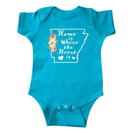 

Inktastic Arkansas Home is Where the Heart is with Watercolor Floral Gift Baby Boy or Baby Girl Bodysuit