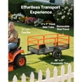 thumbnail image 2 of KFFKFF Garden Utility Trailer, 22 Cu. ft & 1600lbs Capacity, Tow-Behind Steel Dump Cart with Removable Rear Panel, Yard Trailer for Lawn Mowers, 2 of 9