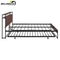 thumbnail image 6 of Bellemave Queen Platform Bed Frame with Twin Size Trundle, Usb Ports and Storage Shelf, Metal Queen Bed Frame with Headboard, Noise-Free, No Box Spring Needed(Black), 6 of 11