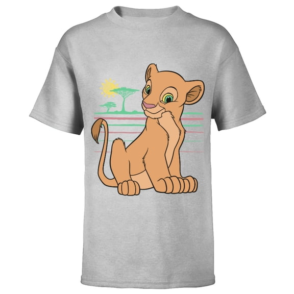 Disney The Lion King Young Nala 90s - Short Sleeve T-Shirt for Kids -Customized-Athletic Heather