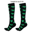 thumbnail image 5 of Women Girls Split Toe 5 Finger Calf Socks Rainbow Colorful Striped Clover Printed Breathable Cotton High Tube Hosiery, 5 of 20