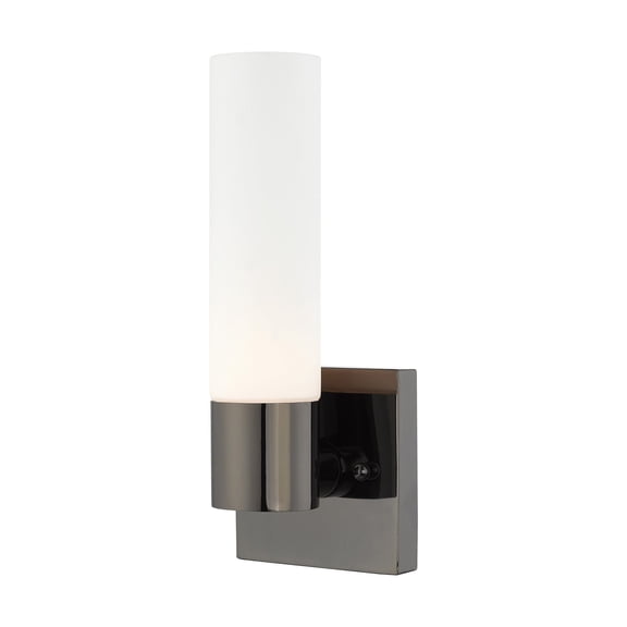 Livex Lighting Aero 1-Light Twist Lock Glass/Metal Wall Sconce in Black Chrome