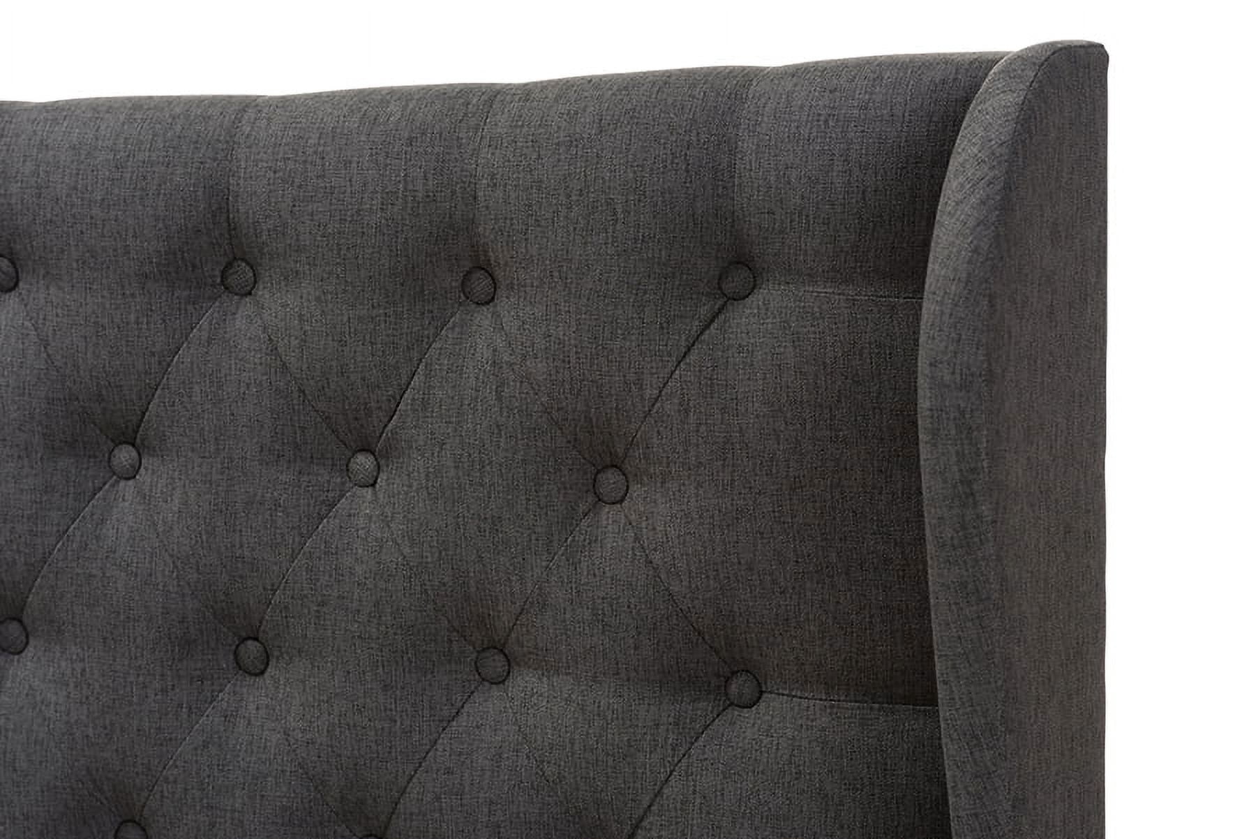 Baxton Studio Cadence Modern and Contemporary Dark Grey Fabric Button-Tufted Queen Size Winged Headboard