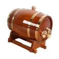 thumbnail image 4 of Barriles de vino de madera, barril de roble con soporte, barril de puerto de gran capacidad, dispensador de barril retro, barril de roble para , 3L, 4 of 9