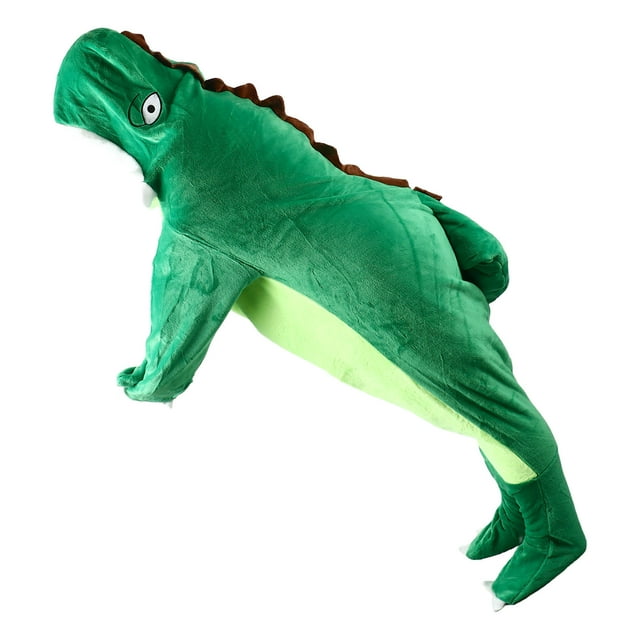 Manta Con Capucha Portátil, Saco De Dormir De Tiburón, Manta De Animal Con Capucha Para Mujeres, Hombres Y Niños Manta De Dinosaurio Verde